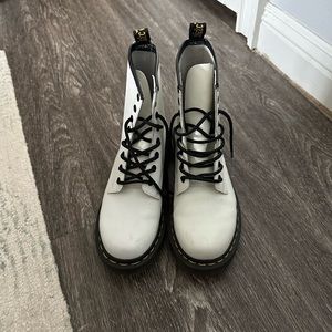 White Dr.Martin Combat boots